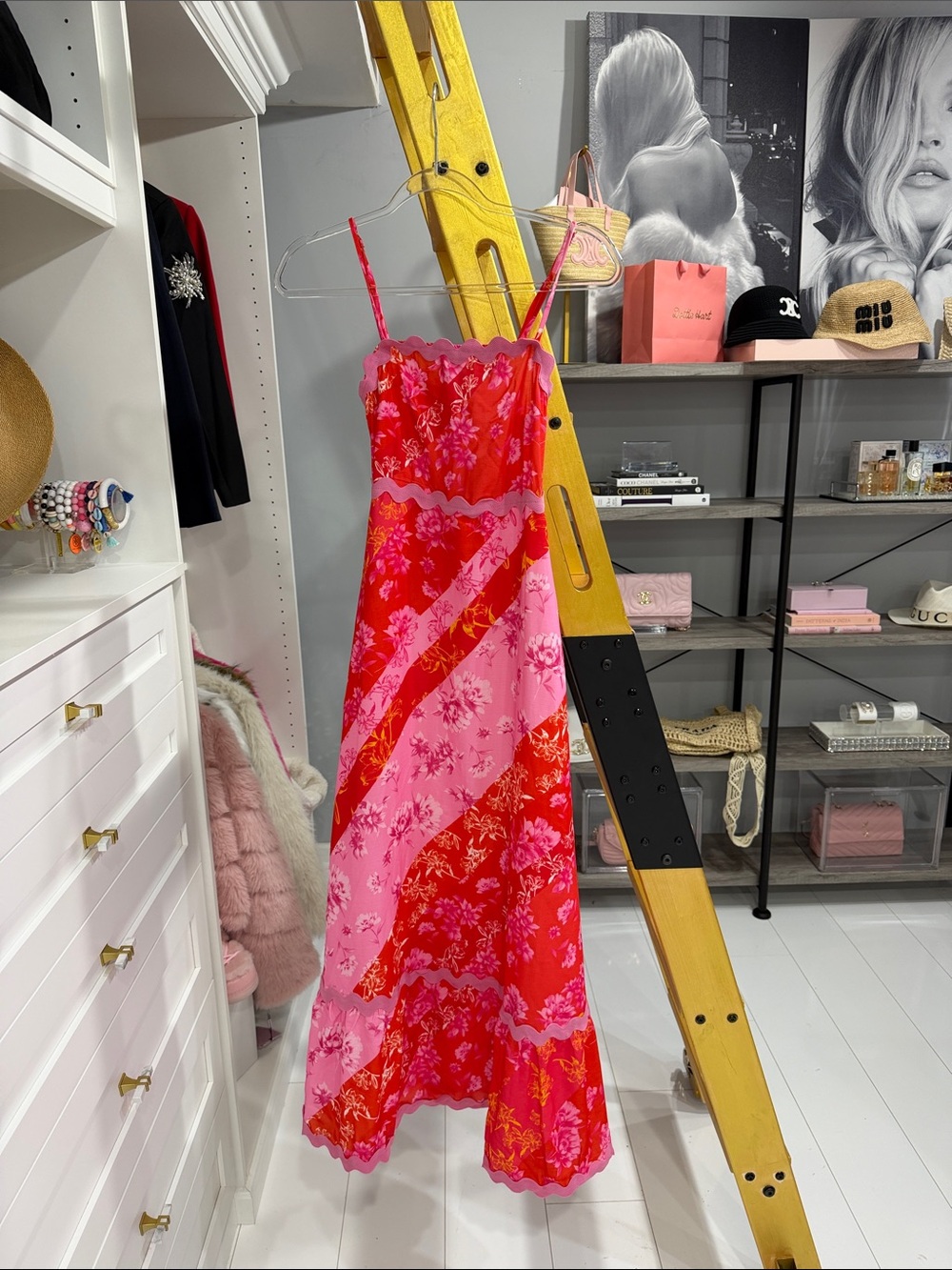 Girls' Pink & Red Floral Slip Dress